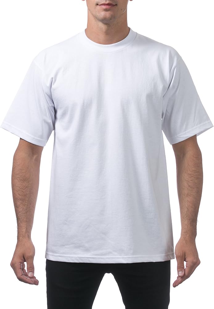 Pro Club Heavyweight Short Sleeve T-shirt in white with classic fit and crew neck design