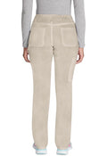 Beige Dickies Mid Rise Tapered Leg Pull-on Pant for women with elastic waistband and utility pockets