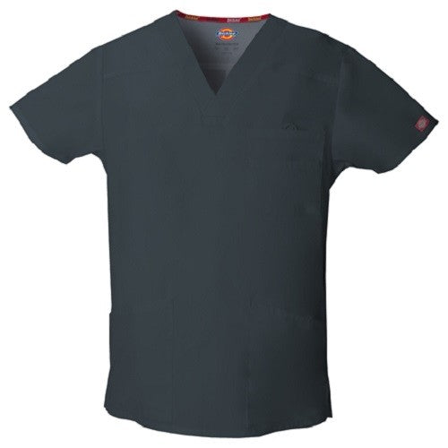Unisex DICKIES V-Neck medical scrub top in classic design with chest pocket for healthcare professionals