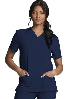 Unisex DICKIES V-Neck medical scrub top in classic design with chest pocket for healthcare professionals