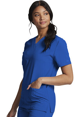 Unisex DICKIES V-Neck medical scrub top in classic design with chest pocket for healthcare professionals